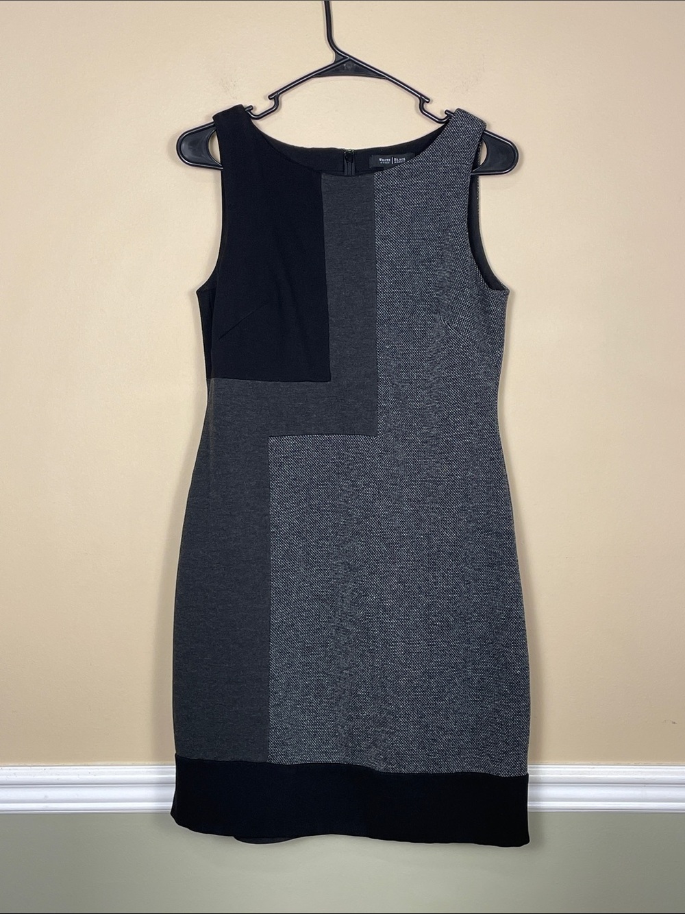 White House Black Market Women’s Colorblock Tweed Sleeveless Sheath Dress